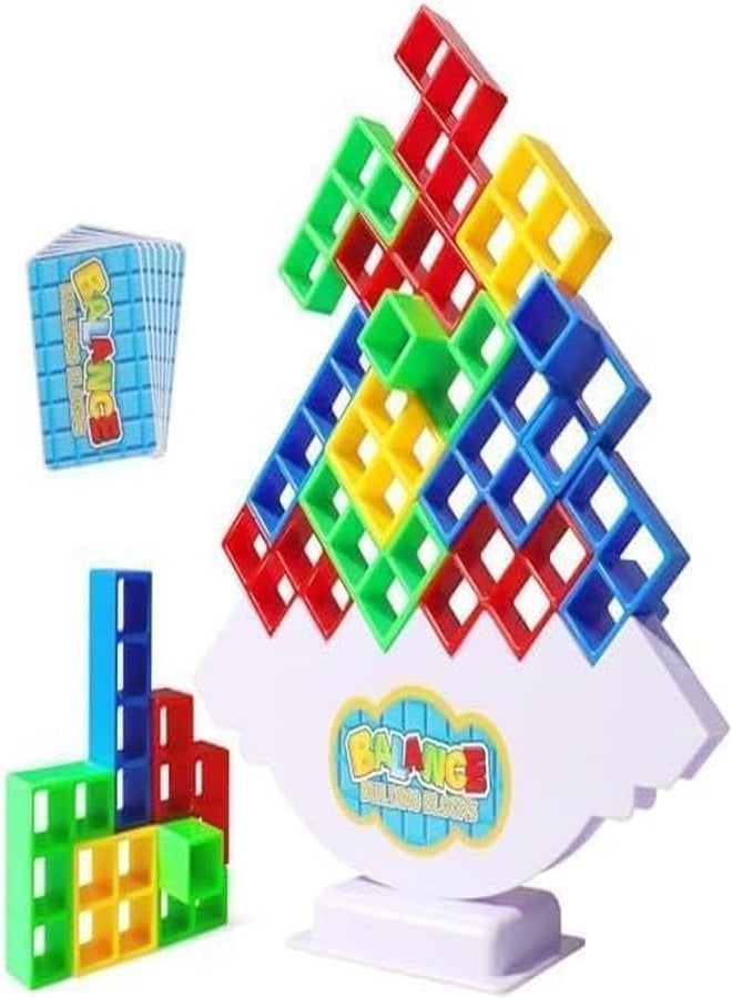 JAPSI Tetra Tower Balance Game, Building Block Stack Tower Game, 16 Pieces, Multi-Color, 2+ Players - Image 1